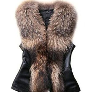 Women Faux Fur Vest, Sleeveless